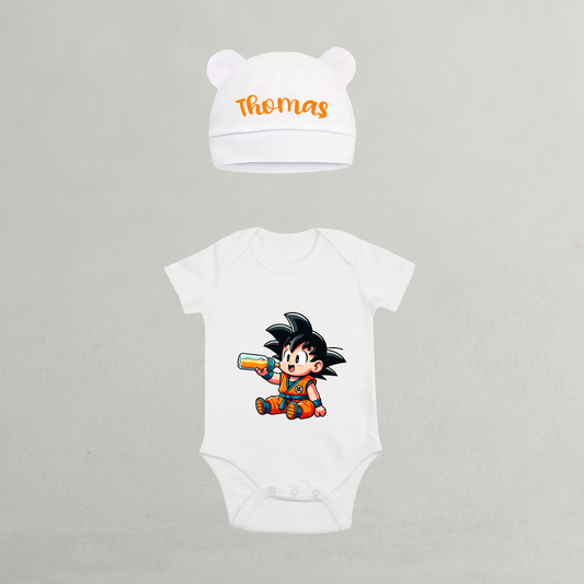 Ensemble Body/bonnet Dragon Ball Z 100% coton 0-3mois